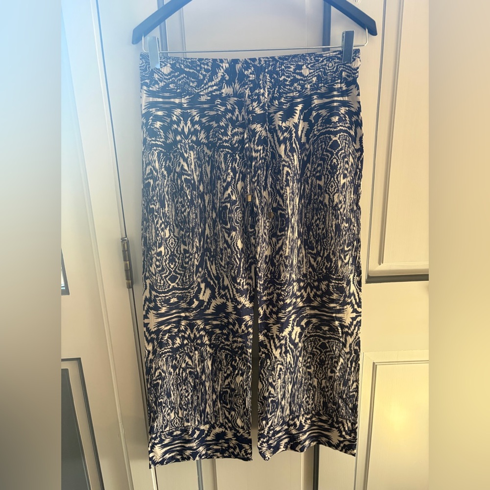 Women's Blue and White Flare Pants